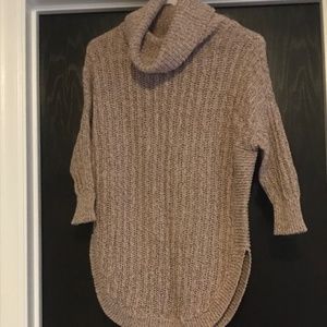 Express Tan Knit short sleeve sweater